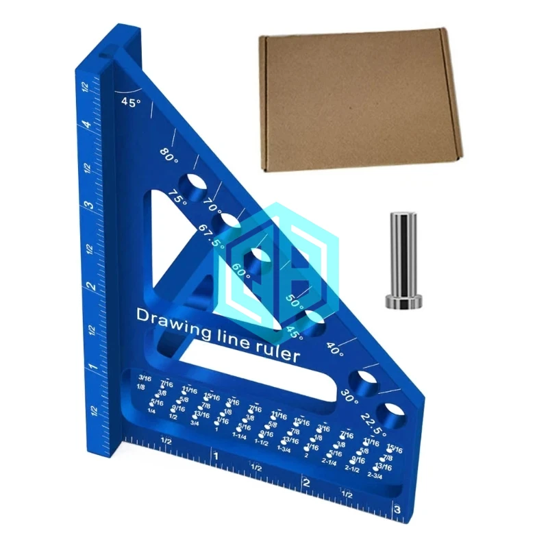 Durable OEM Custom CNC Machining Aluminum Parts for Woodworking 45/90 Degree Square Protractors Carpentry Accessories