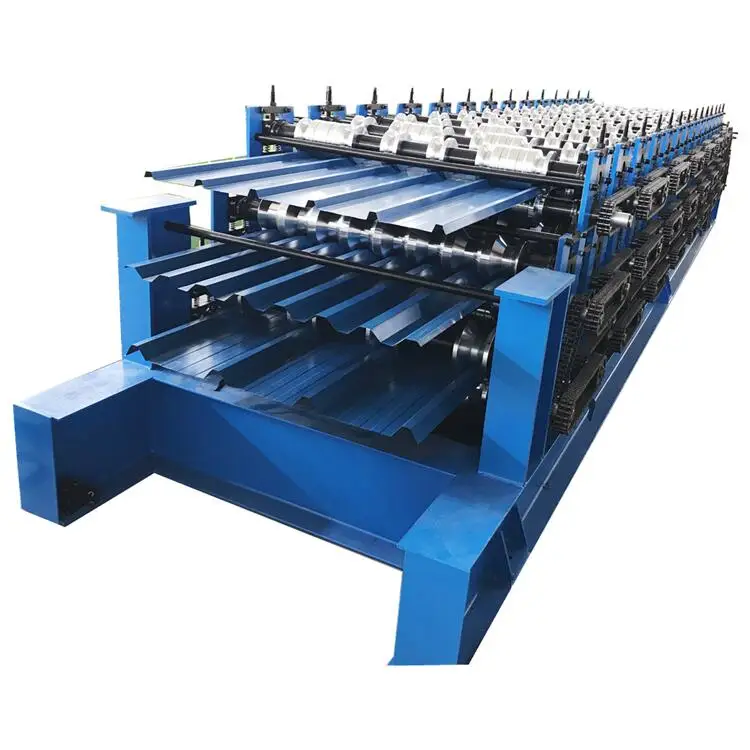 Layer Roll Forming Machine Three Layer Roll Panel Aluminium Zinc Complete Sheet Metal Tile Making Roof Forming Machine
