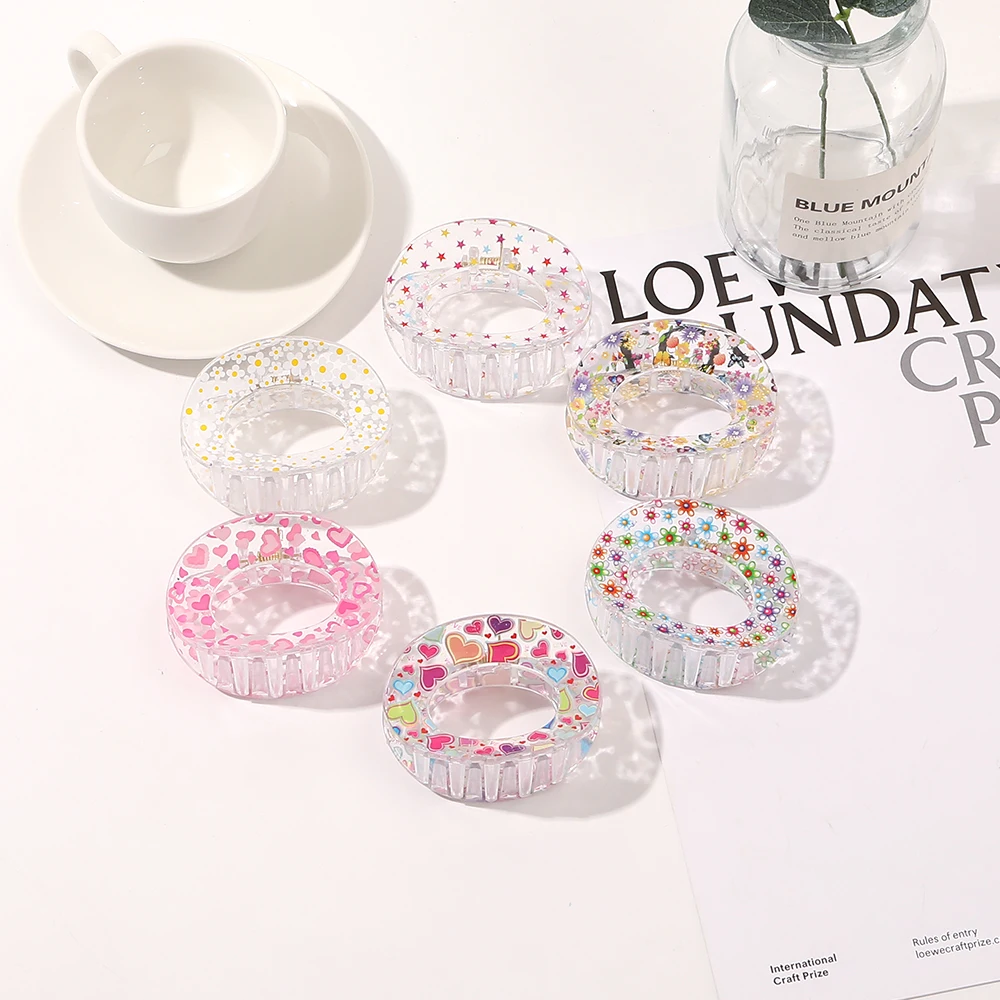 Flower star love heart hair claw clip transparent hair clamp woman hair accessories