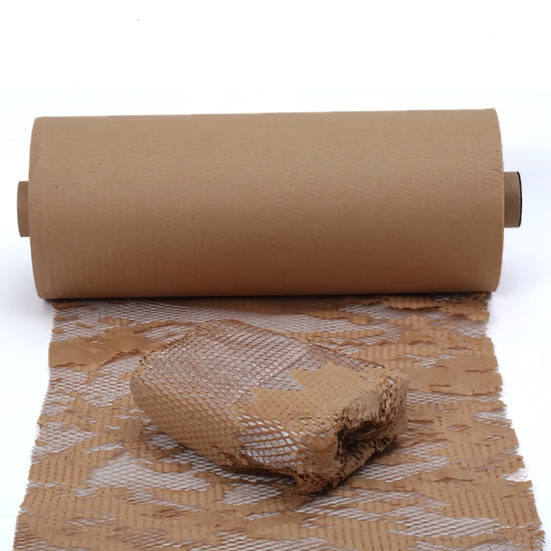 Cushion wrap roll kraft honeycomb  paper packing material for shockprooof transportation