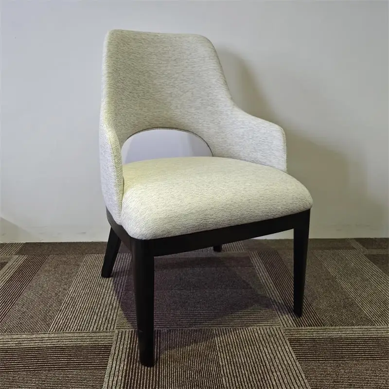 U shape back cushion fabric wooden chair set furniture living room leisure chair wooden fabric dinner chairs