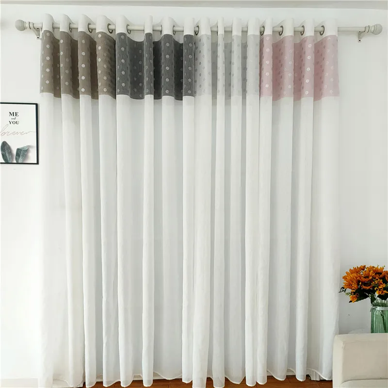 Оптовая продажа, оконная полка, занавески для гостиной, 100% полиэстер, розовые шторы с геометрическими узорами