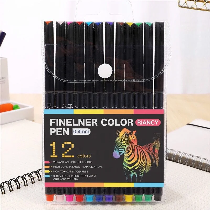 Hotsale Waterproof 0.4 mm color fineliner pen micron marker pen set colorful pigment marker pen set