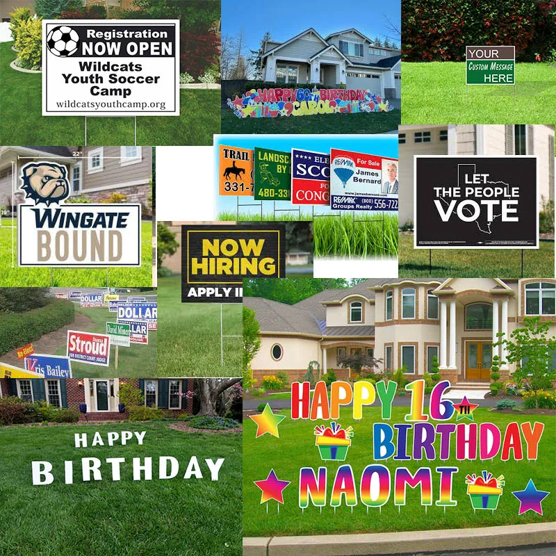 plastic sign board birthday vote yard signs sheet fluted corrugated PP plastic hollow sheets lawn signs