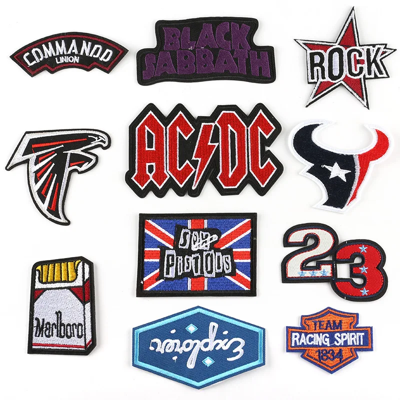 11pcs  patches sets, AC DC, rock, 23, race spirit patches