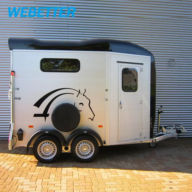 WEBETTER horse float aluminum transport bumper pull 2 horse staight trailer