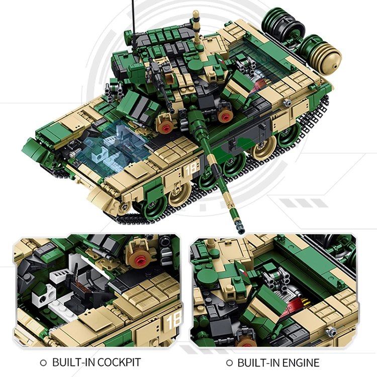 Panlos 632005 1773 шт. техника русский T90 главный боевой танк военный конструкторных блоков Детские кубики для детей