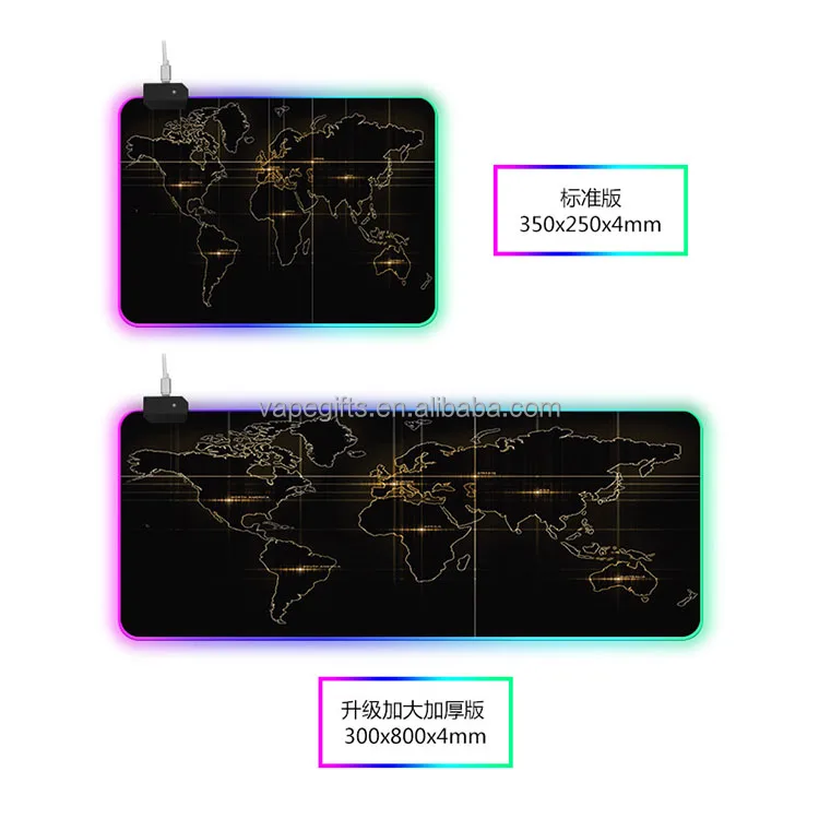 Популярный сублимационный резиновый коврик для мыши RGB мультяшный большой красочный светодиодный клавиатуры геймера