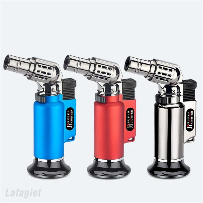 Metal Windproof Turbo No Gas Lighters Welding Torch Kitchen Cooking Adjustable Flame Powerful Spray Gu