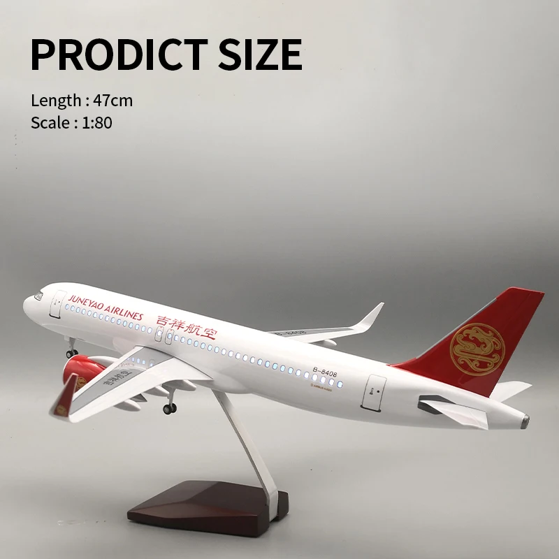 Модель самолета 1:80 модель с легким аэробусом A320 Spirit 47 см