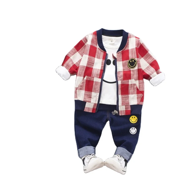 New Style Hot Sale Korean High Quality Fashion Custom Different Cartoon Long Sleeves Shirt Trousers Coat Boys Clothing Set