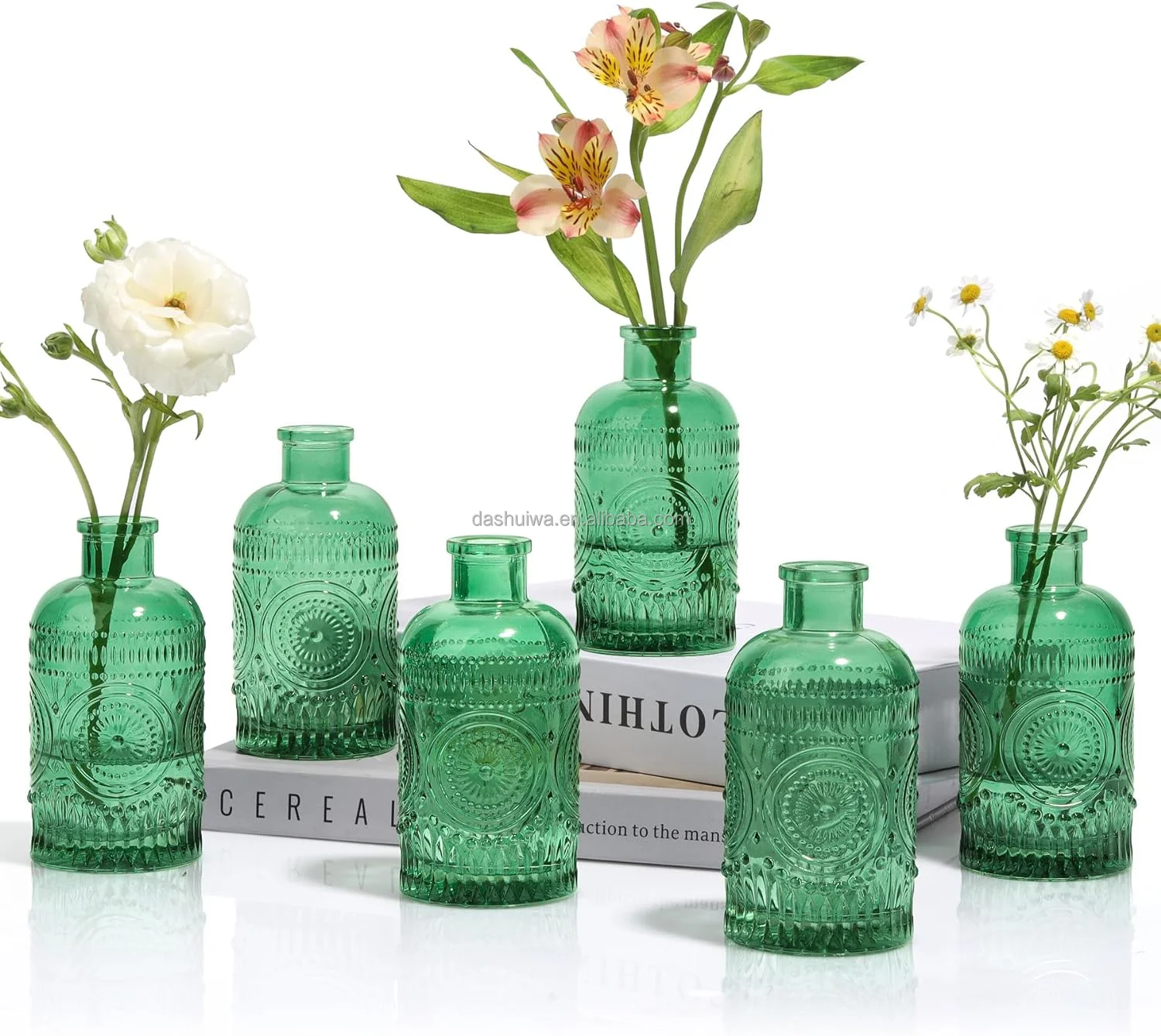 High-End Retro Glass Vase green Wedding Vase Decoration Home Hydroponic Terrarium High Aesthetic Value Wholesale