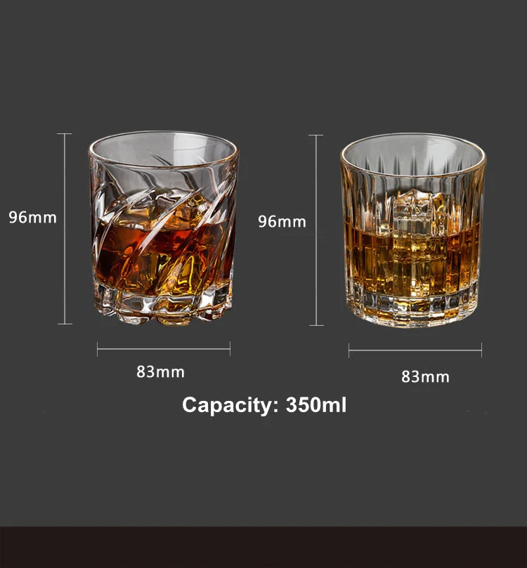 Factory Top Seller 2022 Home Bar Gadget Cocktail Liquor Glass 350ml Crystal Glass Tumbler Whiskey Glasses
