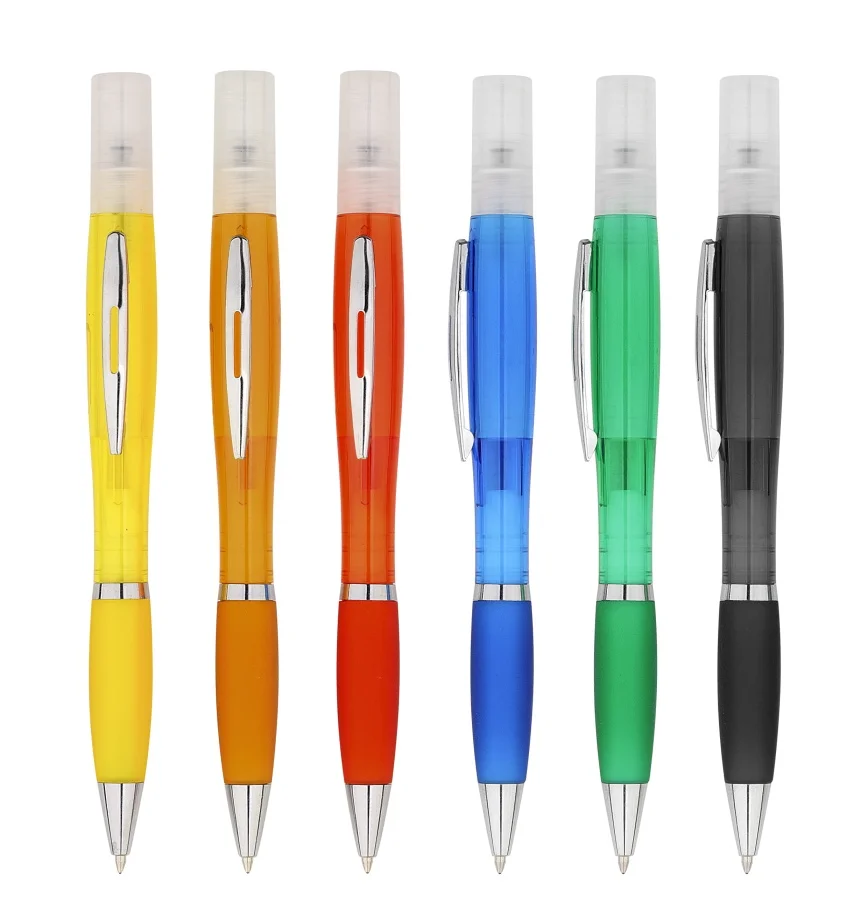 New Style Empty 3 ML Hand Sanitizer Ballpoint Pen Manufacturer Portable Travel Perfume Bottle Plastic Spray Ballpoint Pen