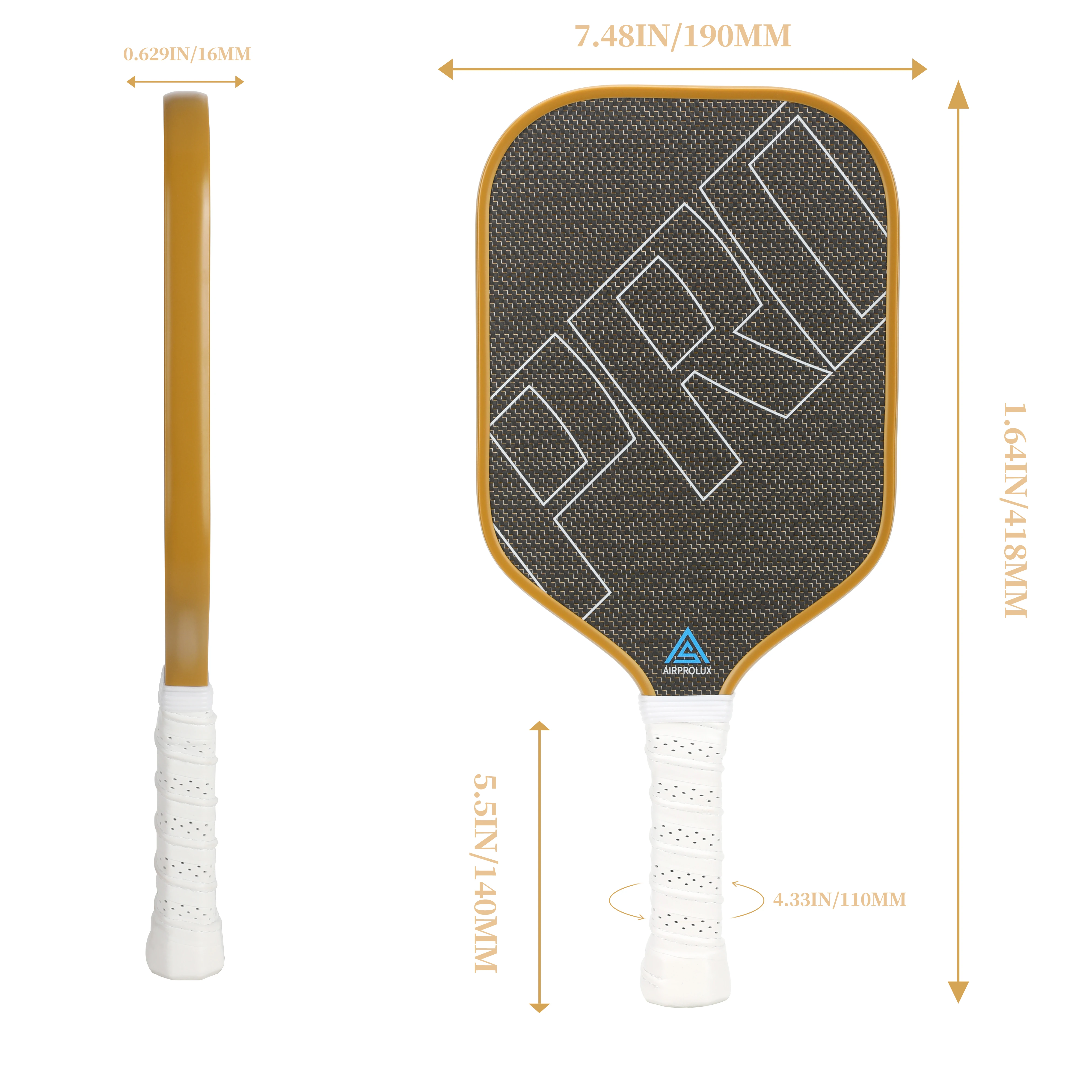 2024 wholesale Custom Titanium Pickleball Paddles 16mm T700 Raw Carbon Fiber Pickle Ball Rackets Great Grit & Spin with Power