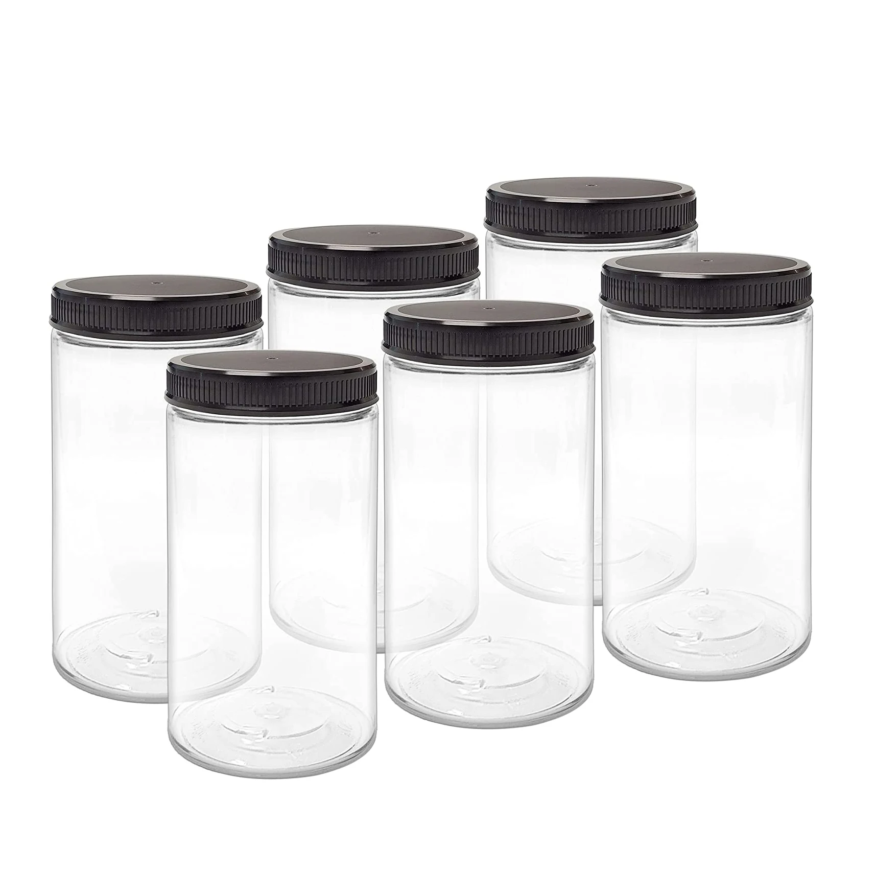 Customized 200 Ml 250 Ml 300 Ml 400 Ml Clear Wide Mouth Cosmetic Containers Plastic Pet Jar with Clear Plastic Lid