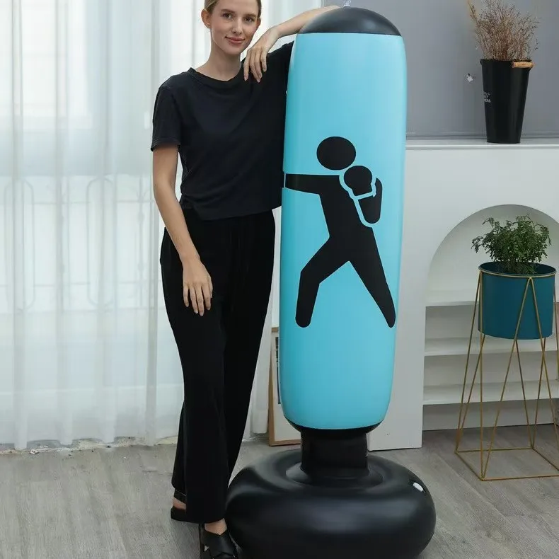 1.6M Boxing Punching Boxing Muay Thai Inflatable Boxing Bag Training Pressure Relief Exercise Punching Stand Fitness Equipment
