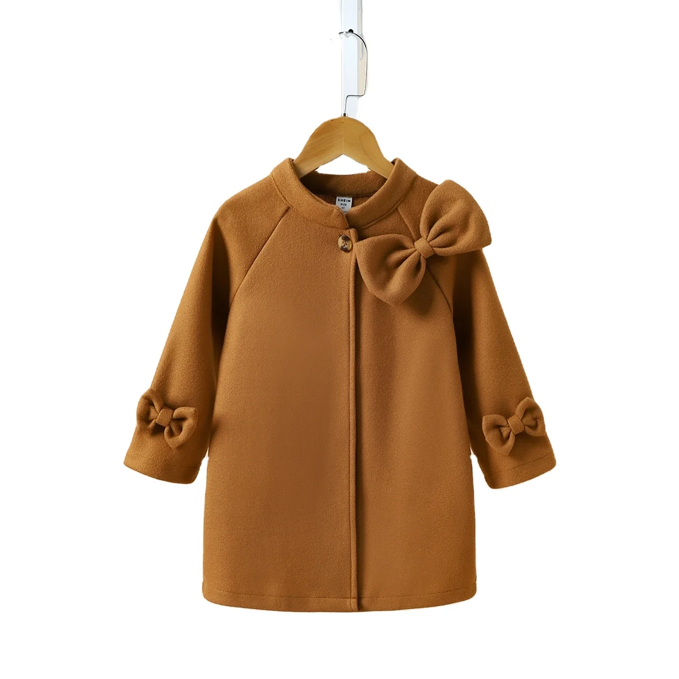 HIPPO KIDS Coats and Outerwear for Girls Warm Winter Coat Bows Stand Collar Girls Coats