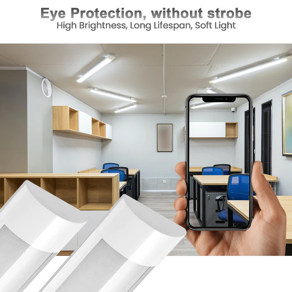 Vertak Commercial Office Shop Tube Lights Led Purification Fixture Water-proof Dust-proof Super Bright LED Batten Lamp