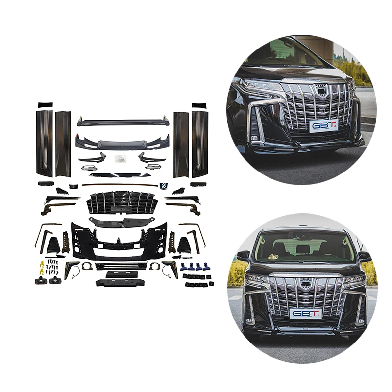GBT Прямая поставка, запчасти для тюнинга автомобиля включают trd губы для toyota alphard, запчасти facelift для боди alphard 30