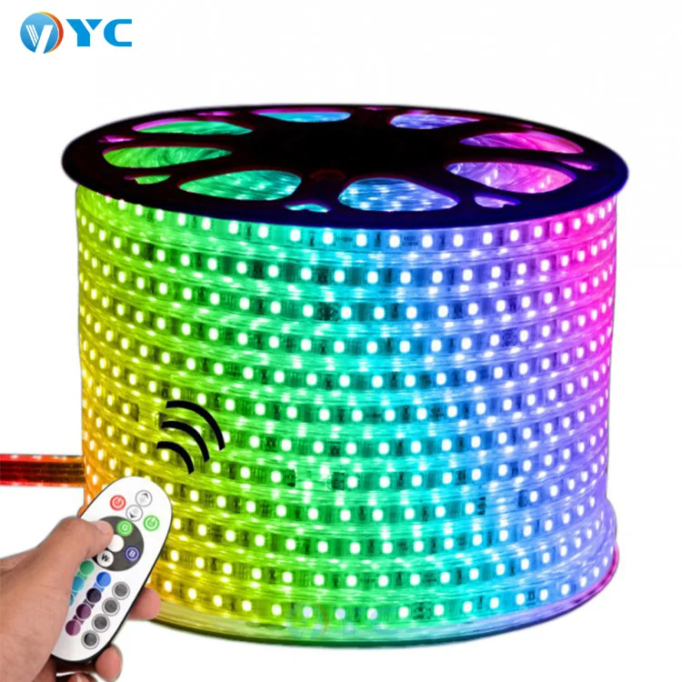 5050 smd 110v 220v 50m 100m RGB Светодиодная лента Водонепроницаемая IP65 гибкая белый теплый