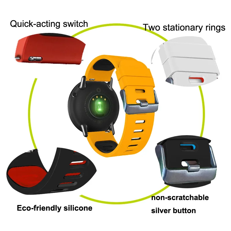 New Arrival Watch band strap For ZTE Quartz/MOTO360 46MM version men vulcanized rubber smart watch bands