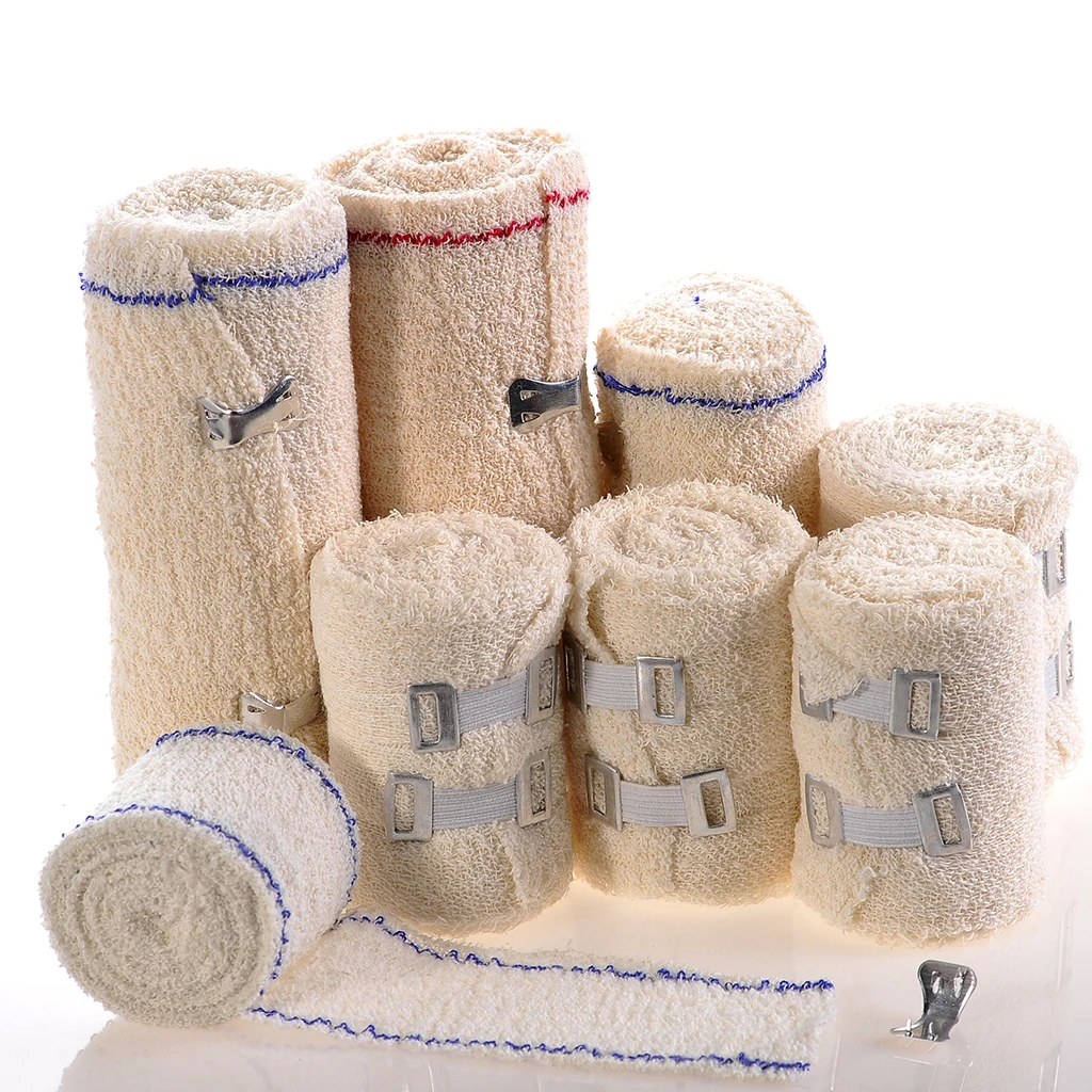 Wholesale white 100% cotton spandex crepe elastic bandage