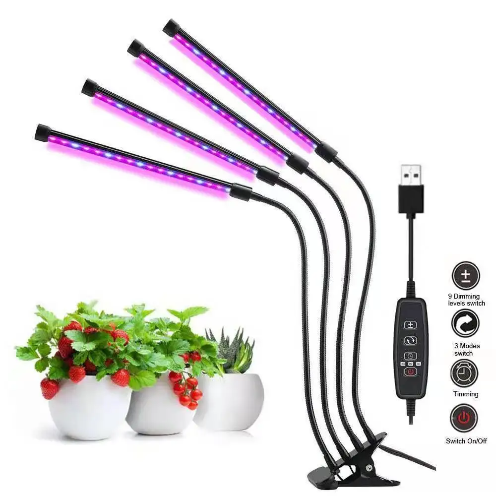 Led Clip Plant Growth Lamp Usb Dimmer Timing Full Spectrum Flower Seedling Fill Light Growing Led Grow Light Plant  growth light