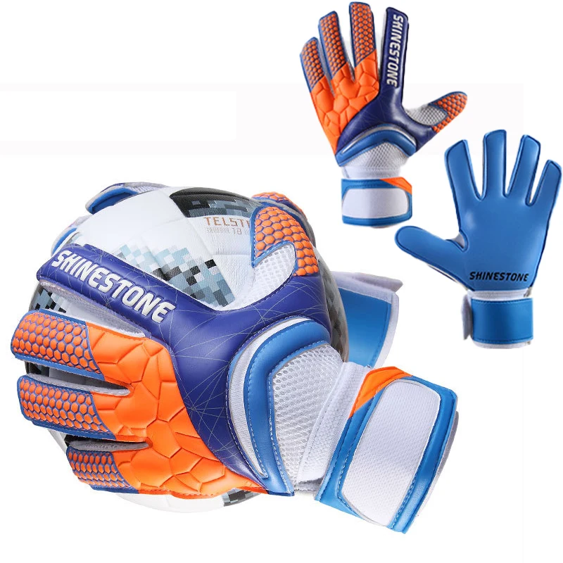 Professional production of goalkeeper gloves for adults and children with nail protection thick latex goalkeeper gloves