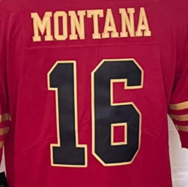 Ready to Ship San Francisco Joe Montana Red/Gold Best Quality Stitched American Football Jersey