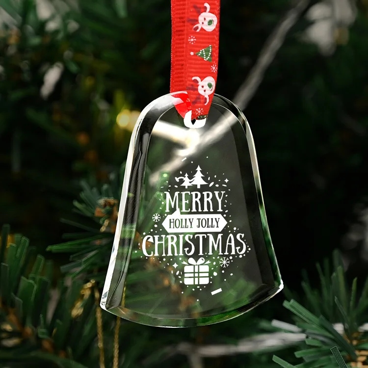 JY Crystal Glass Round Heart Love Engraved Christmas Decorations Hanging Ornaments Window Door Curtain Christmas Pendant Trim