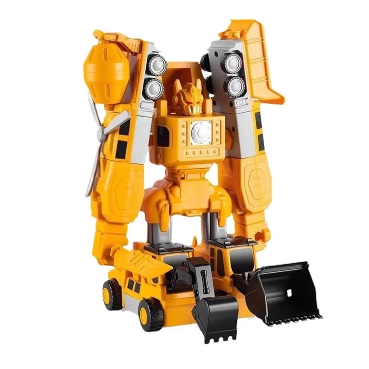 Hot Selling Kids Robot Toys Magnetic Transform Engineering Car Assembled Toys Construction Vehicles Building Blocks Toys