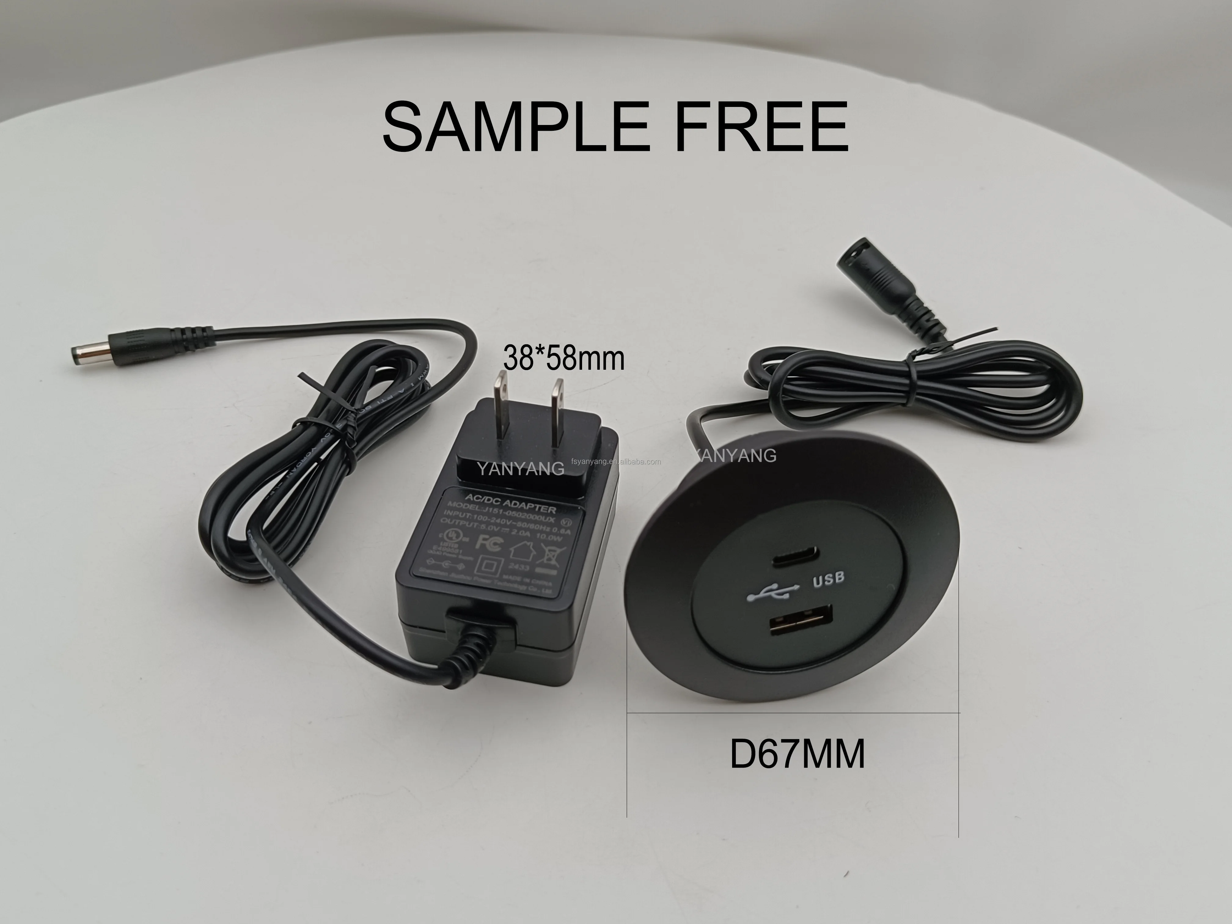 USB-зарядное устройство YANYANG 2 0 порт высокое качество 5 В 2А серебряный аксессуар для дивана настольный шкаф зарядное мобильного телефона