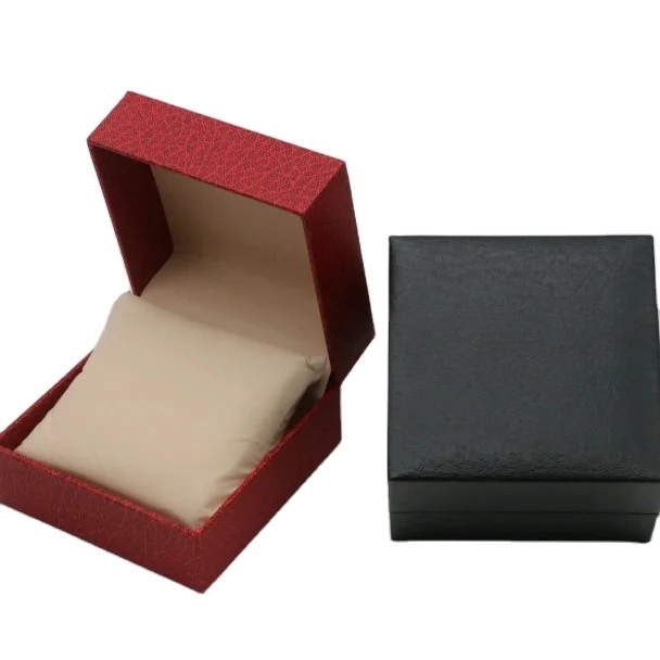 Black Paper Cardboard Watch Boxes Wholesale Leatherette Printed Custom Logo Luxury Packaging Display Watch Box