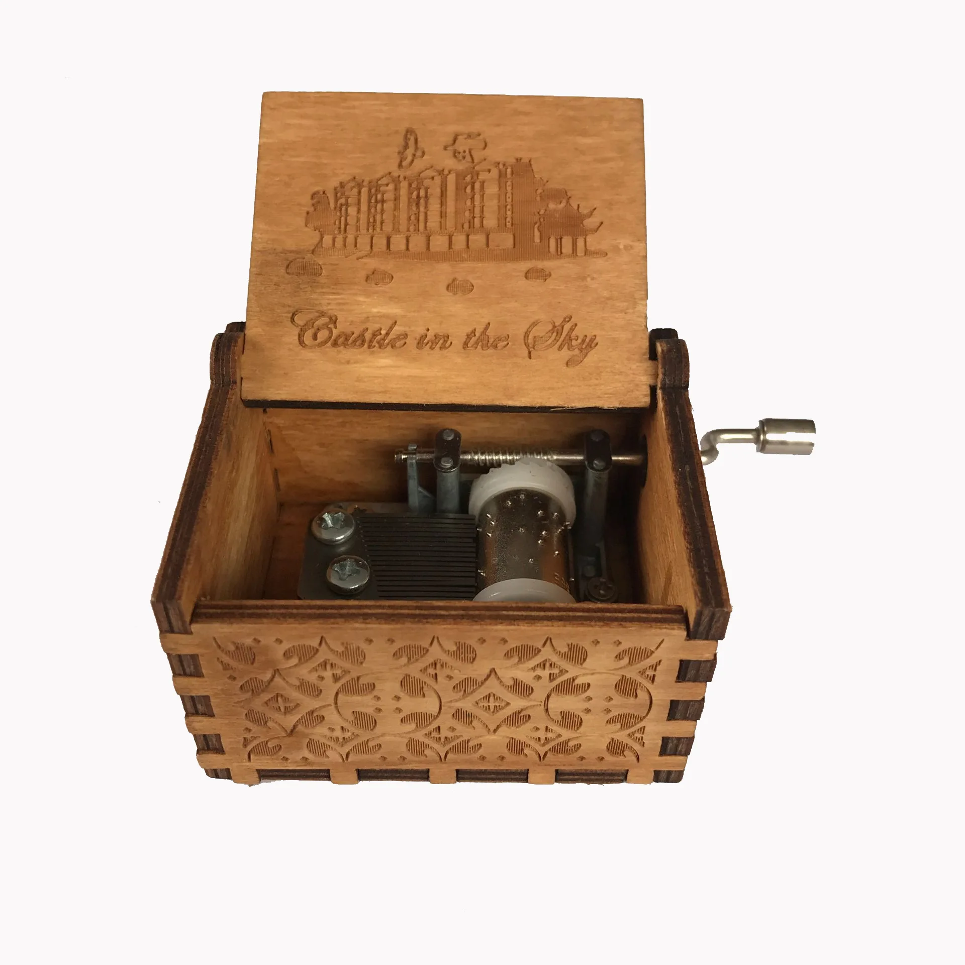 Custom music box logo hand-held wooden music box