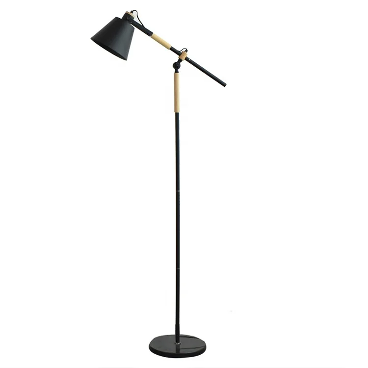 Living Room Decoration Standing Wooden And Metal Floor Lamp