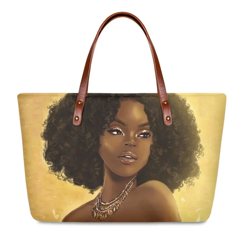 Custom American Africa Ladies Girl Set  Print Unique Designer Luxury Tote bag Handbags Wallet Purse