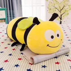 Aliexpress Hot sale Creative soft bee plush stuffed toys doll striped sleeping pillow toy for kids birthday gift