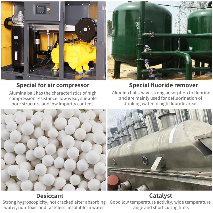 Strong Absorbent Activated alumina ball 05mm Activated alumina For Remove H2S As desiccant for remove gas and water