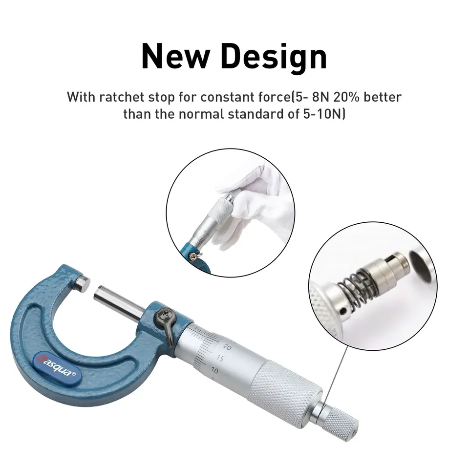 Dasqua Alta Precision Micrometer Exterior 0-25 mm Herramientas De Measurement