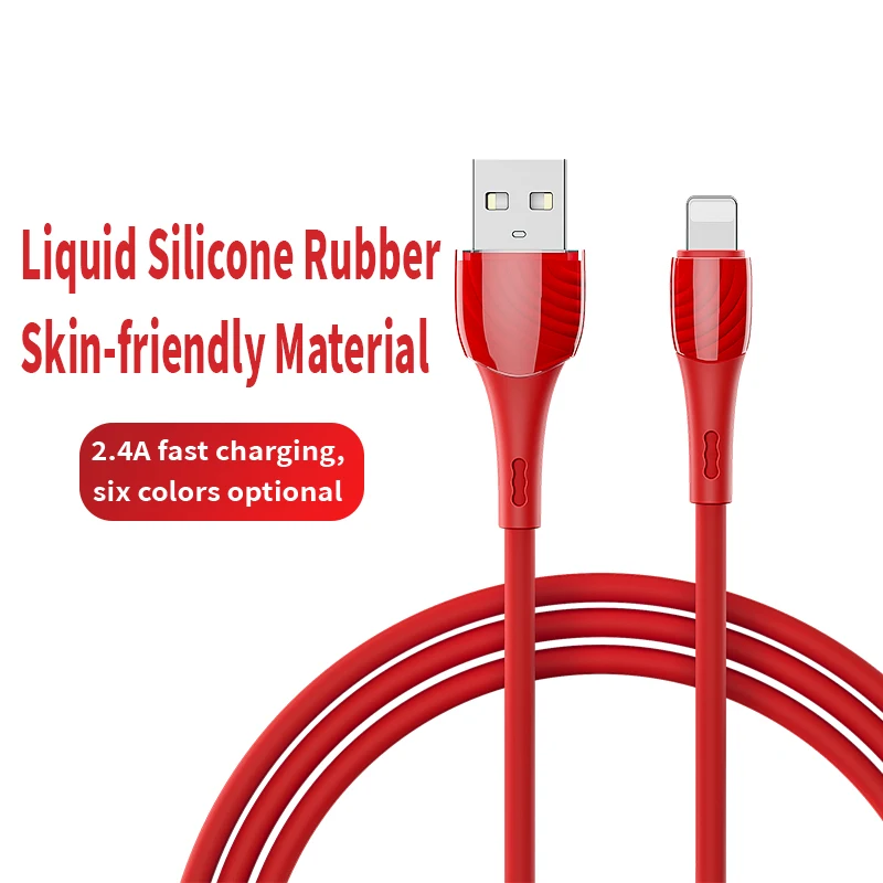 
Soft silicone usb cable liquid silicone usb cable for lightning charging data cable 