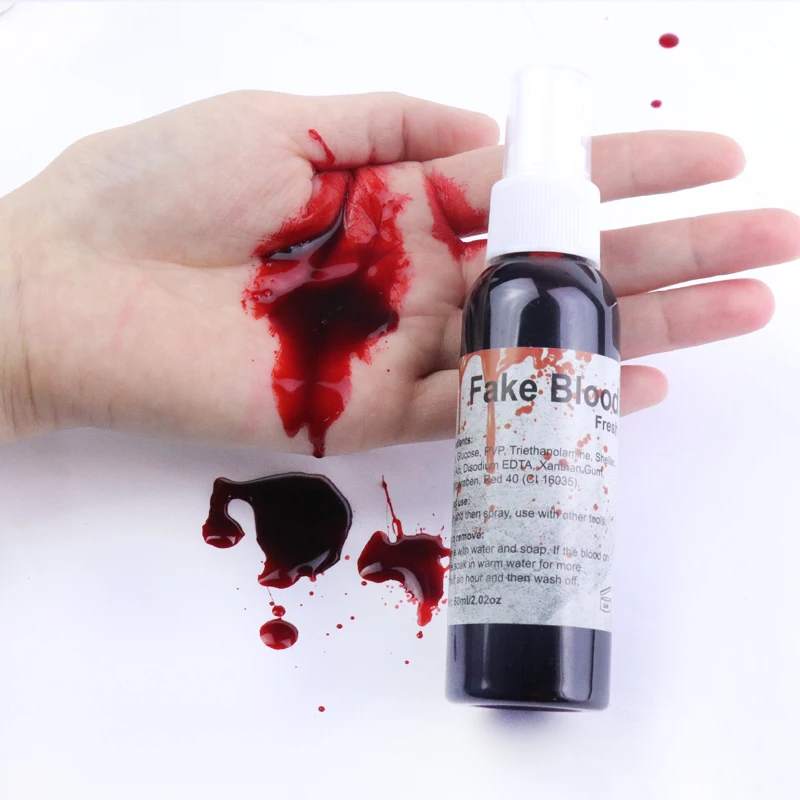 Private label SFX Makeup art movie blood splatter theatrical liquid fake blood spray fake virginity blood capsule for Halloween