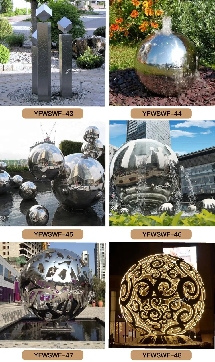  Statue Stainless Steel Sculpture Fountain