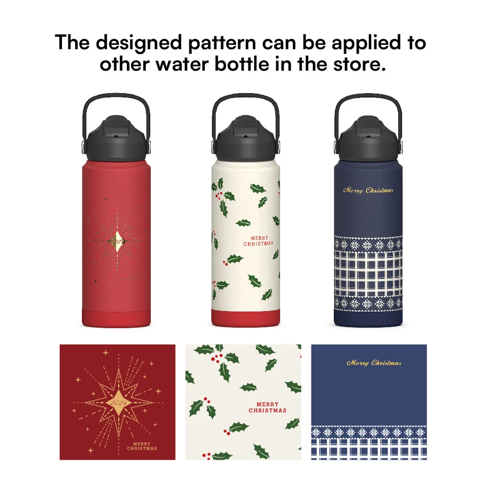 Christmas gifts Eco friendly products 2025  double wall design stainless steel insulated thermos with handle lid