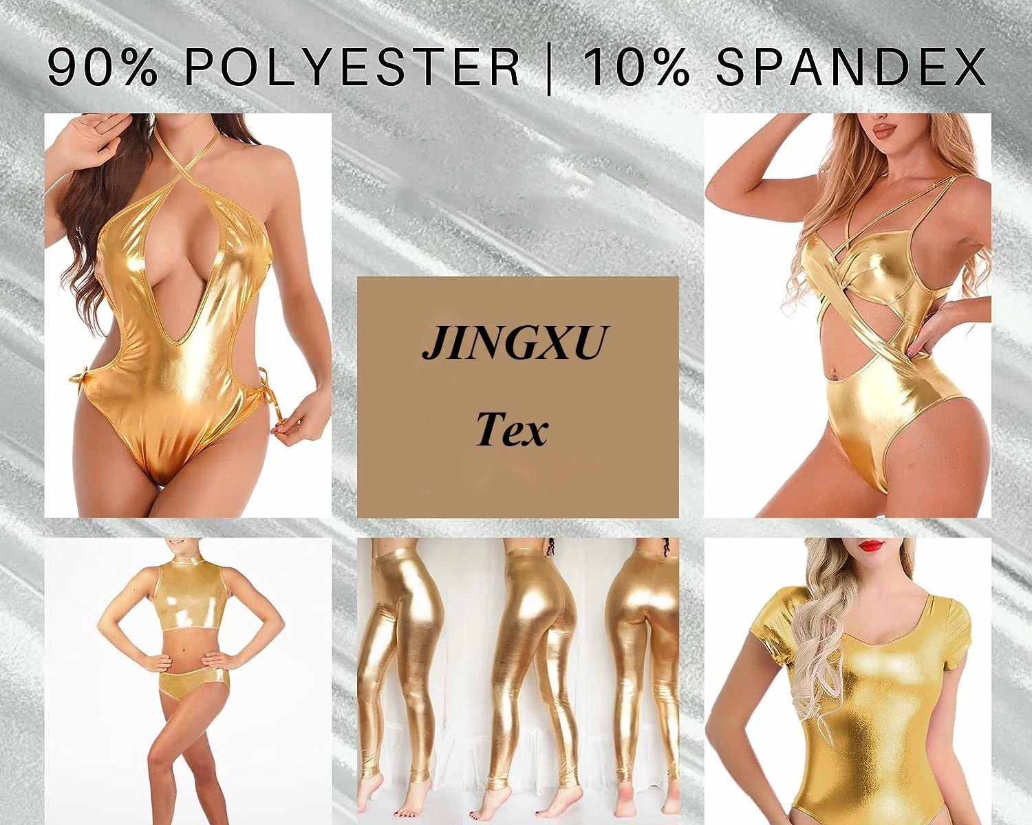 New Gold Foil Printing Fabric Bronzed Gold Stamping Polyester Garments Plain Floral Interlock Knitted Warp Girls Lining Car Use