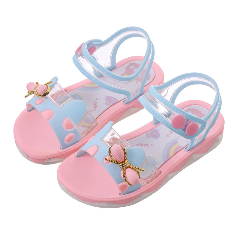 Girls Sandals 2023 New Summer Princess Fashion Student Non Slip Soft Bottom Little Girl School Kids Beach Shoes