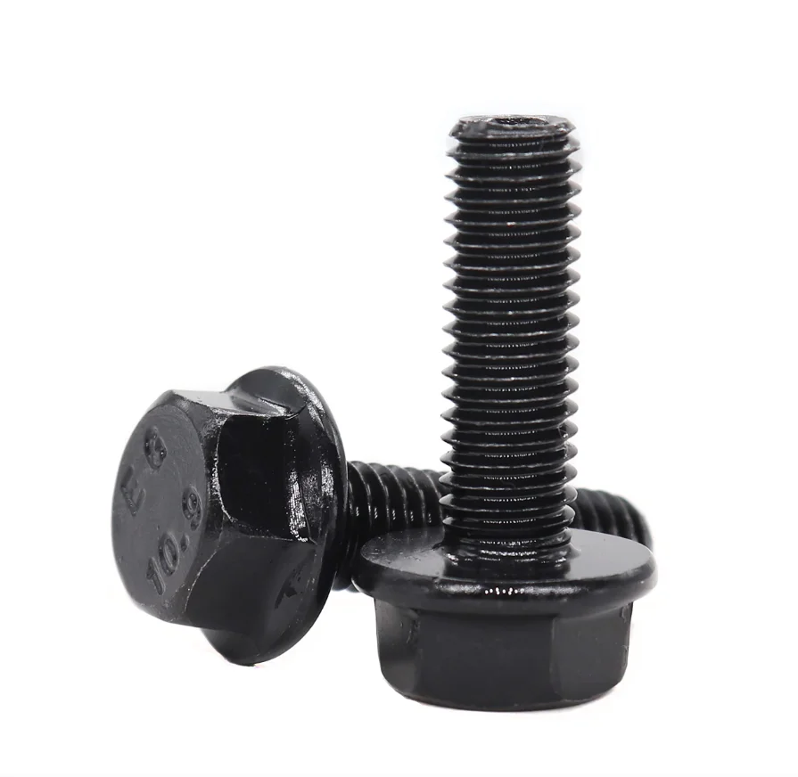 High Quality Grade 10.9 Black Oxidation Flat Head Hex Flange Bolts GB M6-M20 High Strength Flange Screws DIN6921 Screw