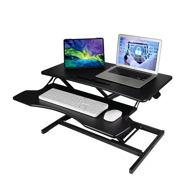 Air Standing Desk Precision Desk Converter Hydraulic Lift Assist Sit Stand Height Adjustable Desk