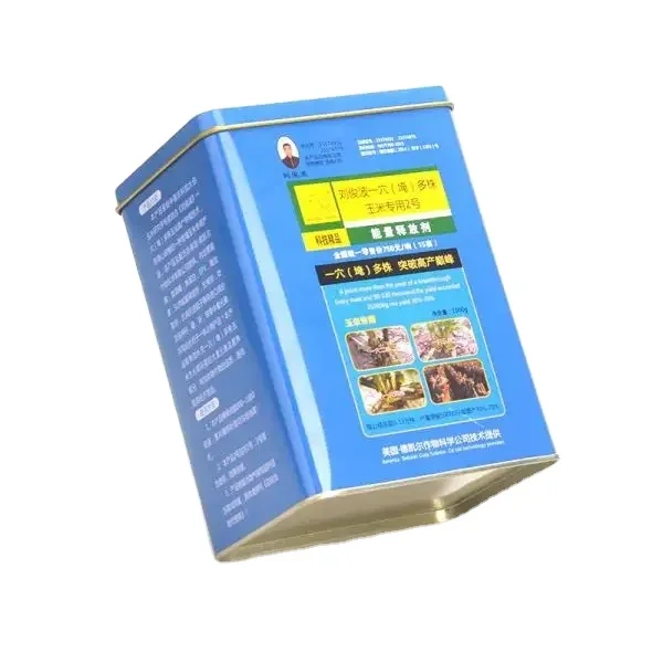 Custom logo airtight rectangle seed tin box metal tea packaging