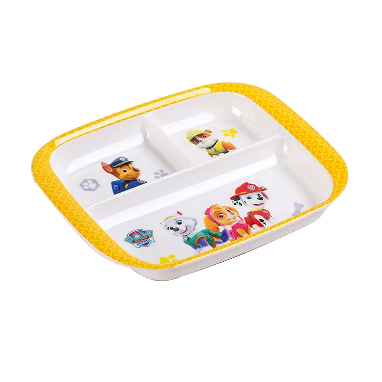 Set platos ninos 3 portion plate for children melamine divided plat, 3 compartment cute cartoon melamine kid plates set